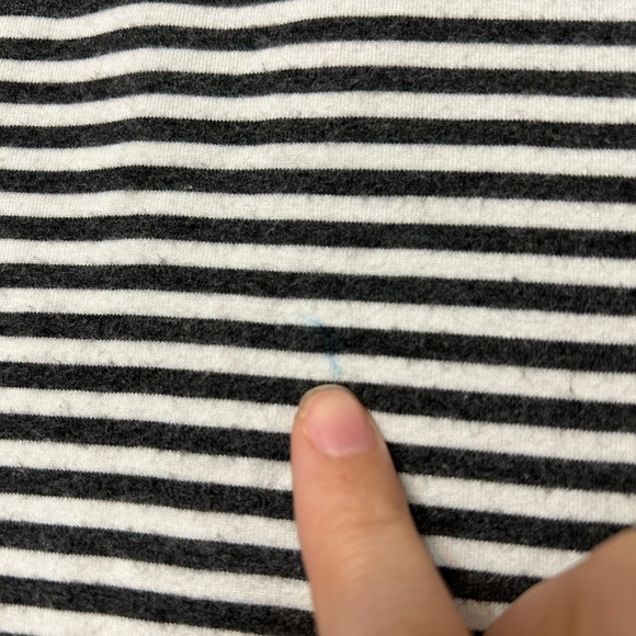 Jax & Lennon Raw hem black and white striped tee romper. Size 12-18m - Picture 2 of 11